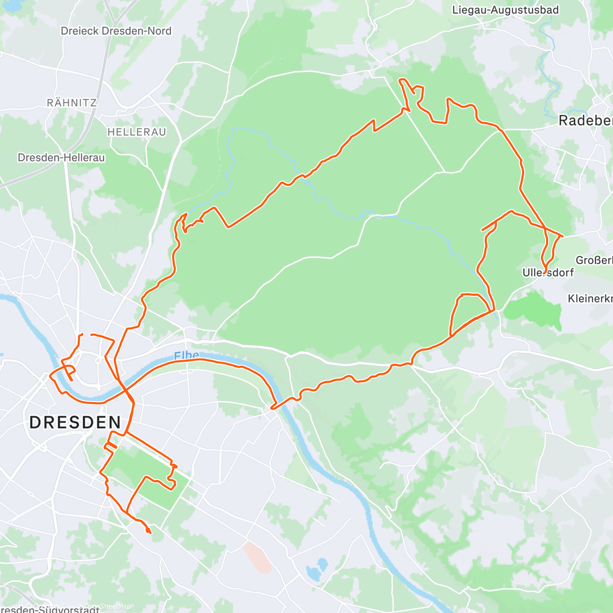 Map of the activity, Heide by Night