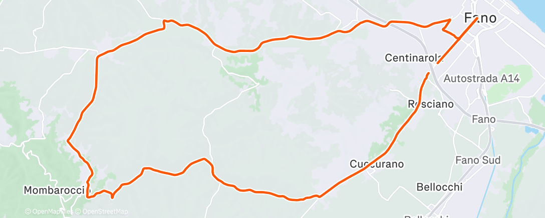Map of the activity, Morning Ride