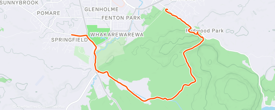 Map of the activity, Afternoon Run