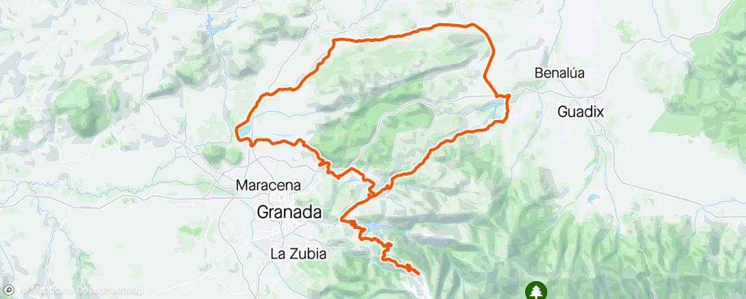 Map of the activity, Sierra Nevada