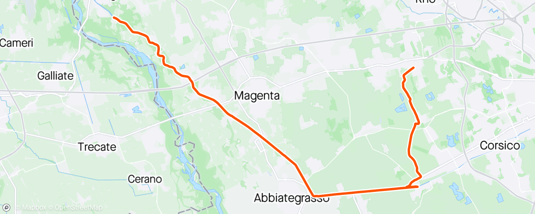 Map of the activity, Andata Turbigo