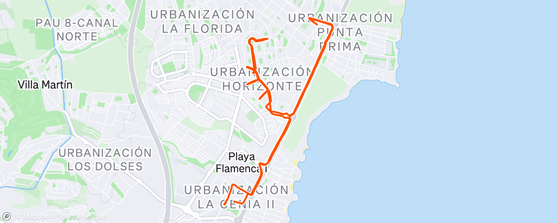 Map of the activity, La Zenia 🎒