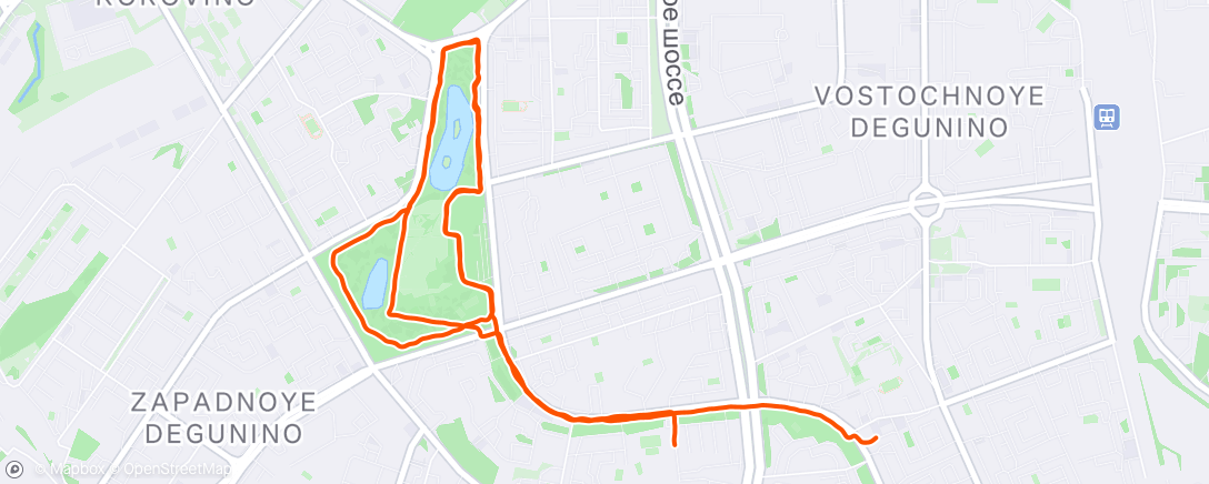 Map of the activity, Afternoon Run