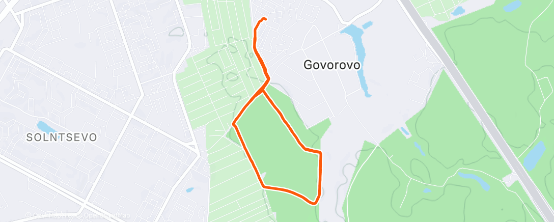 Map of the activity, Утренний забег