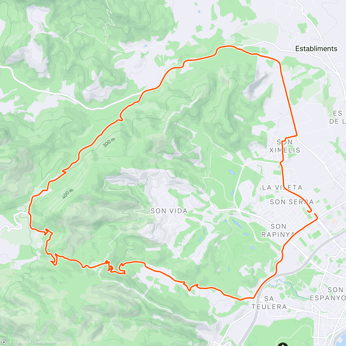 Mapa da atividade, Bicicleta a la hora del almuerzo