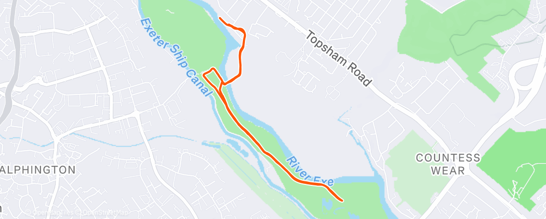 Map of the activity, Afternoon Run