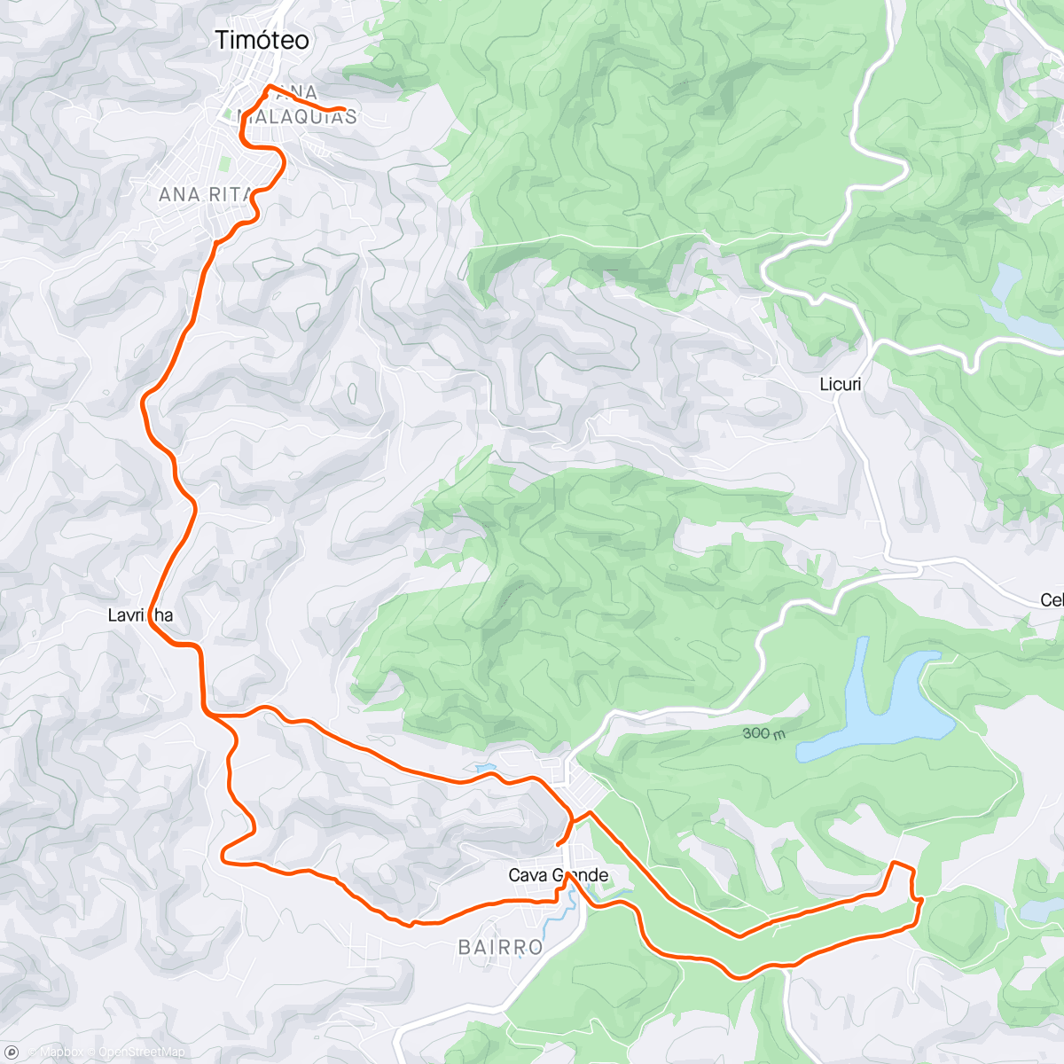 Mappa dell'attività Cava Grande - Trilha do Boi, Carvoaria e trilha do Cava Grande
