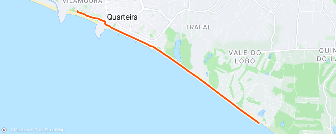 Kaart van de activiteit “Fab Run along beach to Vilamoura”