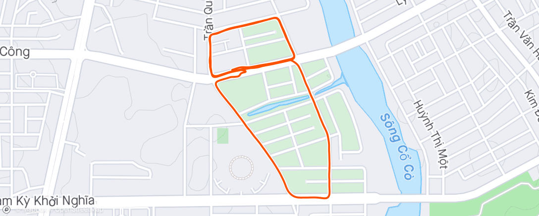 Map of the activity, Afternoon Run