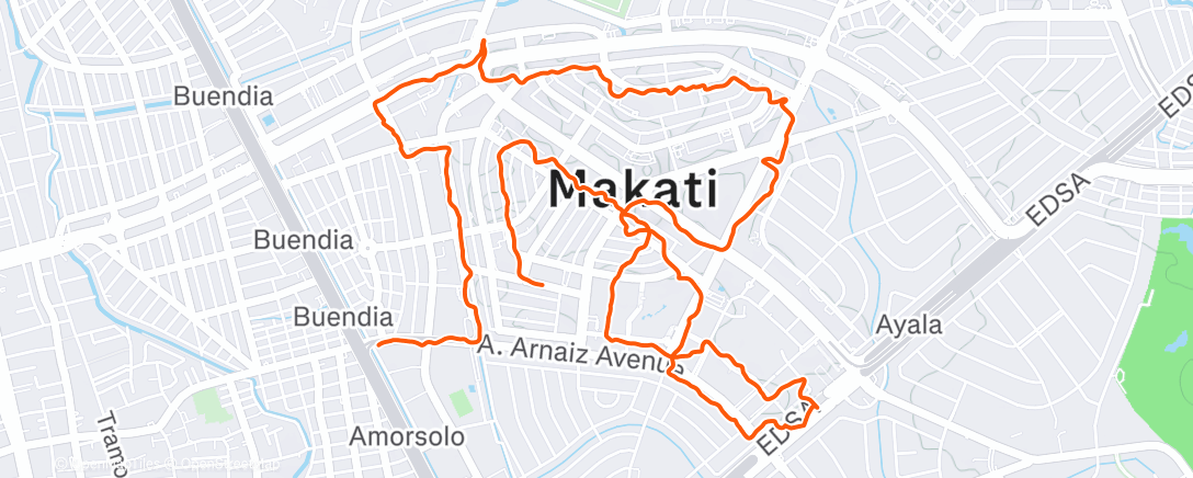 Map of the activity, Running