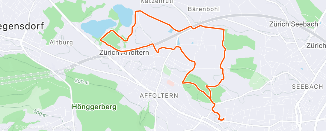 Map of the activity, Windy & Wet Run