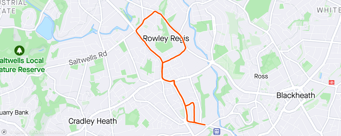 Map of the activity, Recovery run, legs like lead 🥴