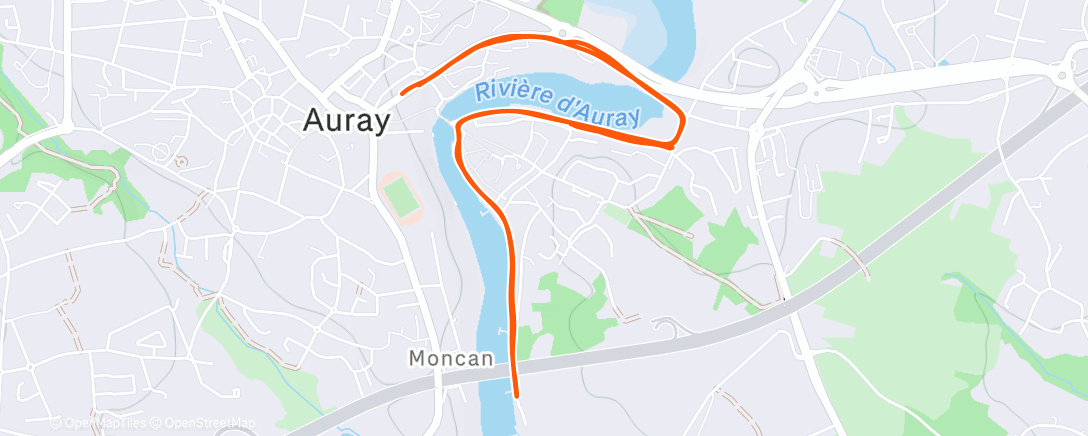 Карта физической активности (Course à pied en soirée)