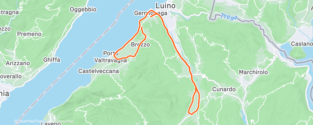 Map of the activity, Pedalata dell'ora di pranzo