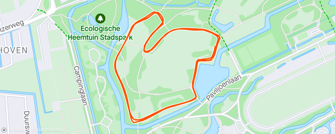 Map of the activity, Parkrun Stadspark