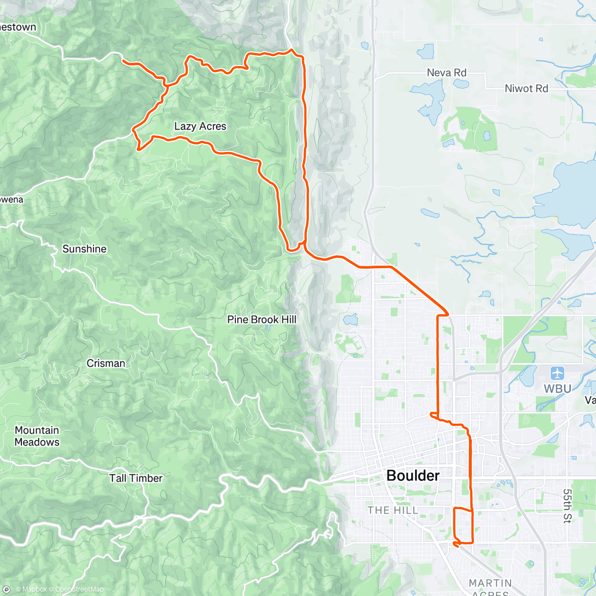 Map of the activity, Lunch Ride