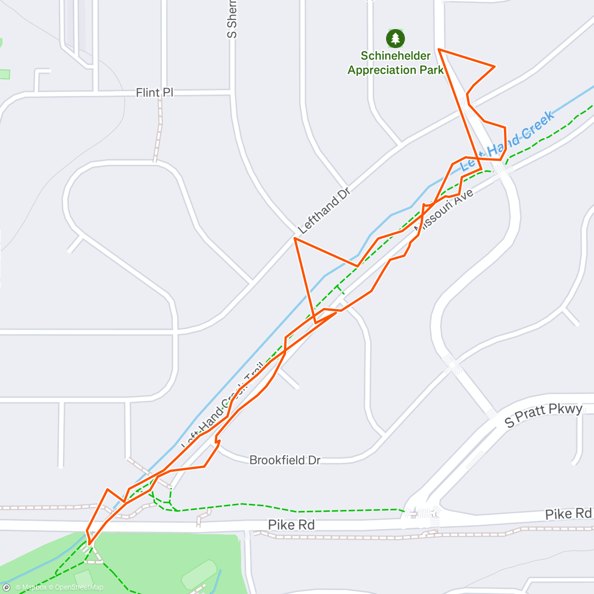Map of the activity, Jamie took Bina for a walk with her Fi Smart Collar
