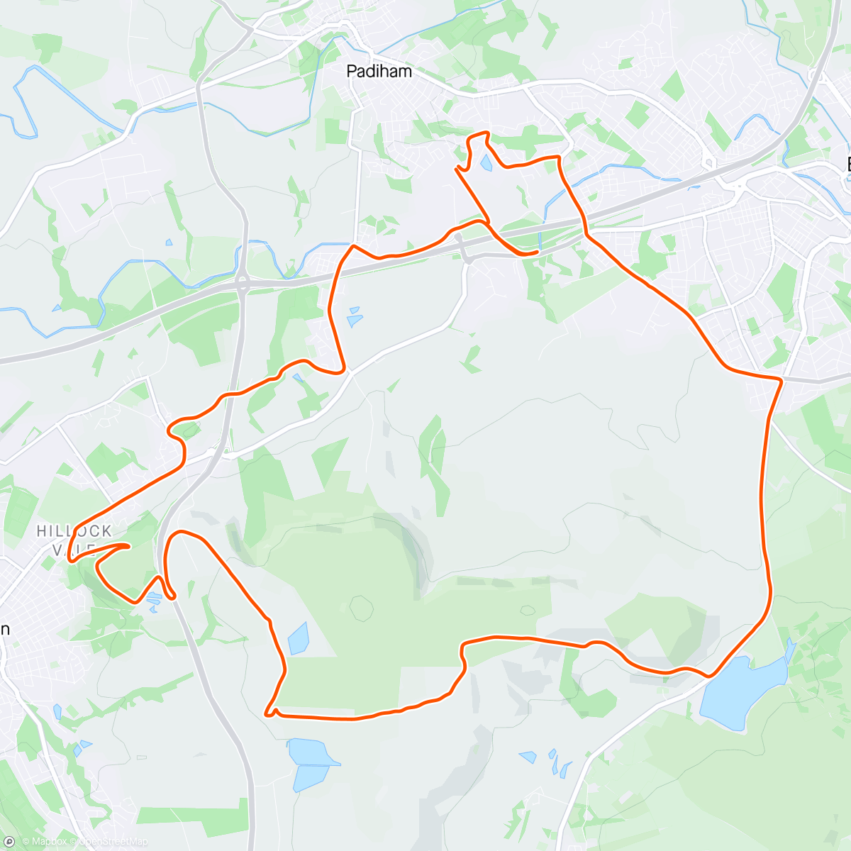 Map of the activity, Long hilly run