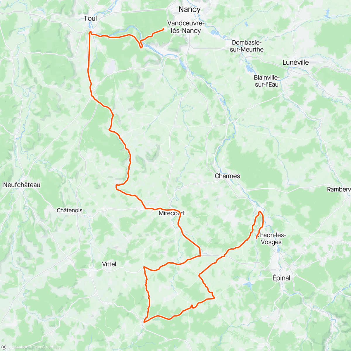 Map of the activity, Tour de la Mirabelle rit 2