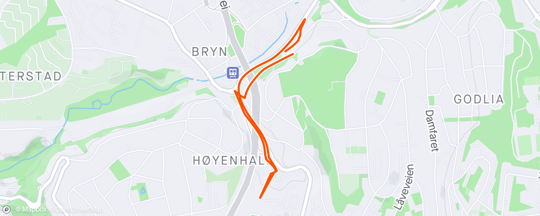 活动地图，Ørliten sykkeltur - retur til Bryn