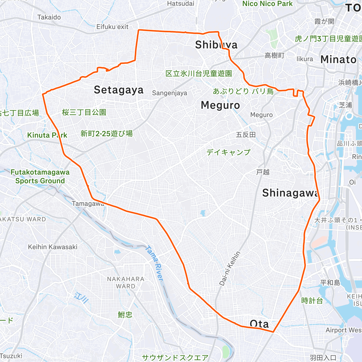 Map of the activity, 青の洞窟ライド：early night, but bright