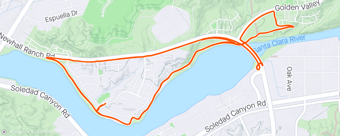 Map of the activity, Road laps with the collision-prone MTB kids