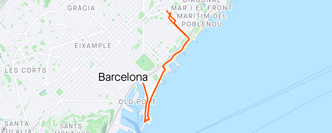 Map of the activity, A regular easy run