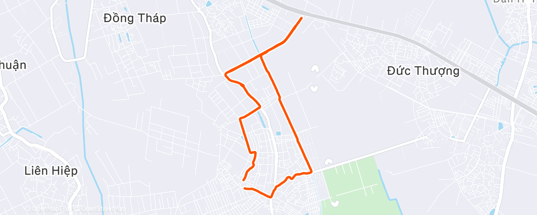Map of the activity, Afternoon Run