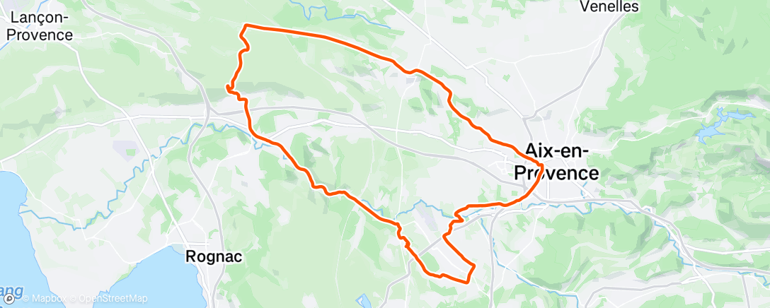 Map of the activity, Sortie vélo le midi