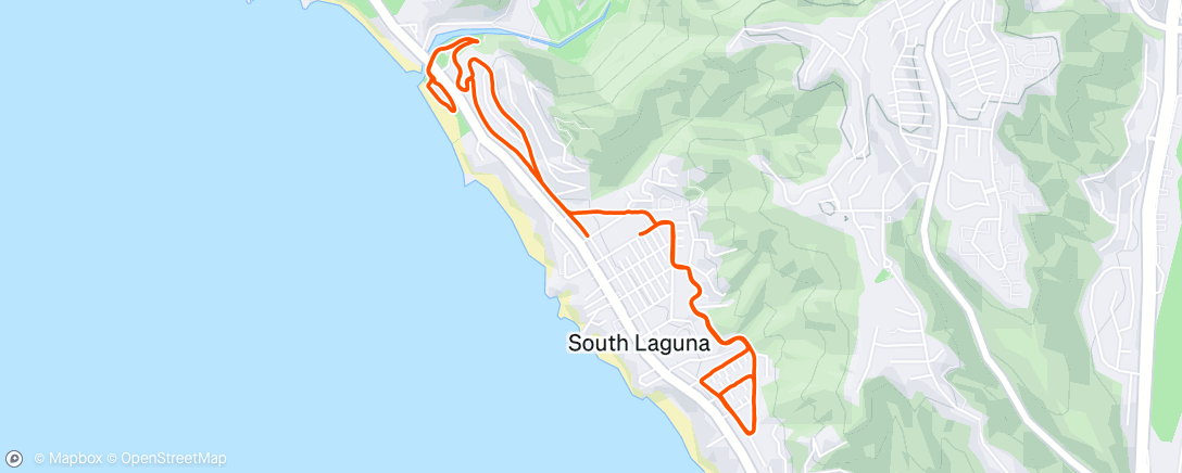 Map of the activity, Afternoon Run