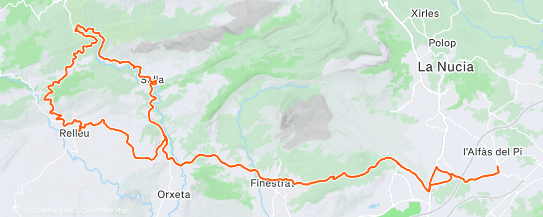 Map of the activity, Bicicleta por la mañana