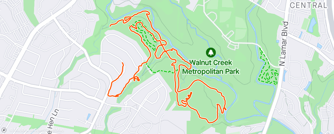 Map of the activity, Walnut creek trails and the old neighborhood