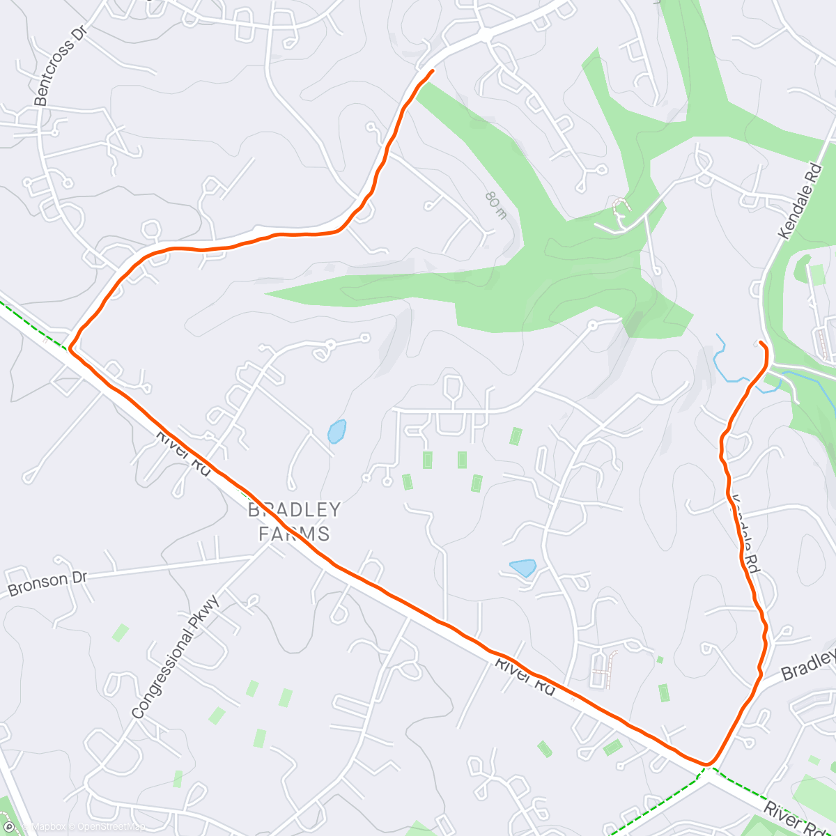 Map of the activity, hottest day left loop