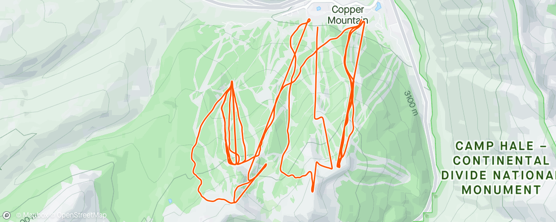 Map of the activity, Excellent spring conditions at Copper today!