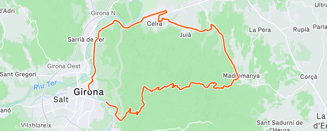 Map of the activity, Lunch Ride