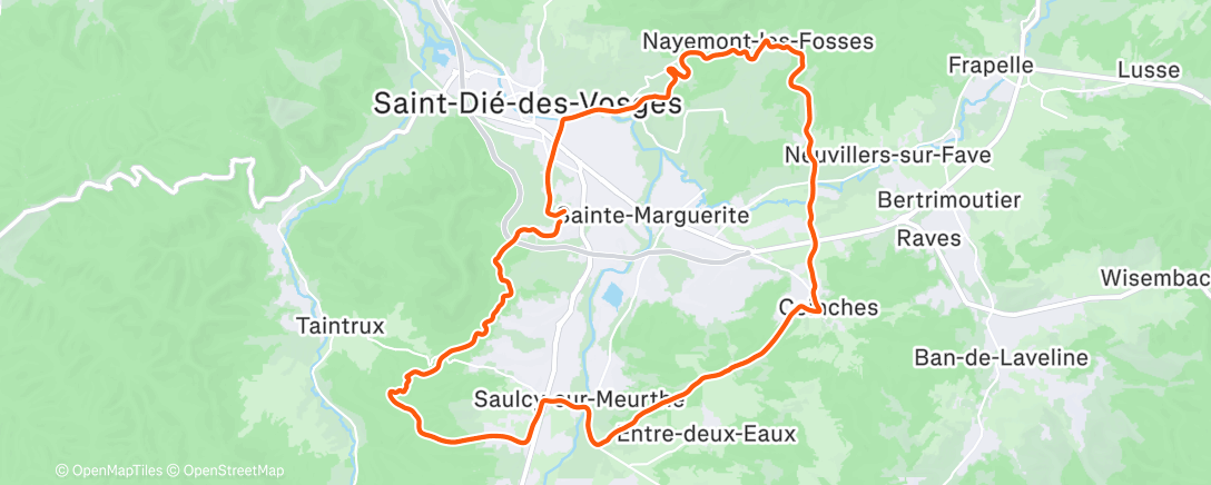 Map of the activity, Sortie vélo le matin
