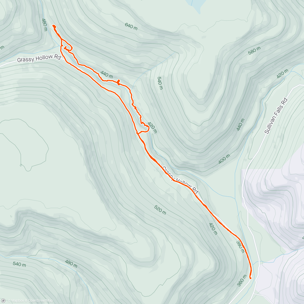 Map of the activity, Heberly Run stream walking and ramps
