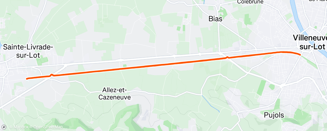 Map of the activity, Course à pied le matin