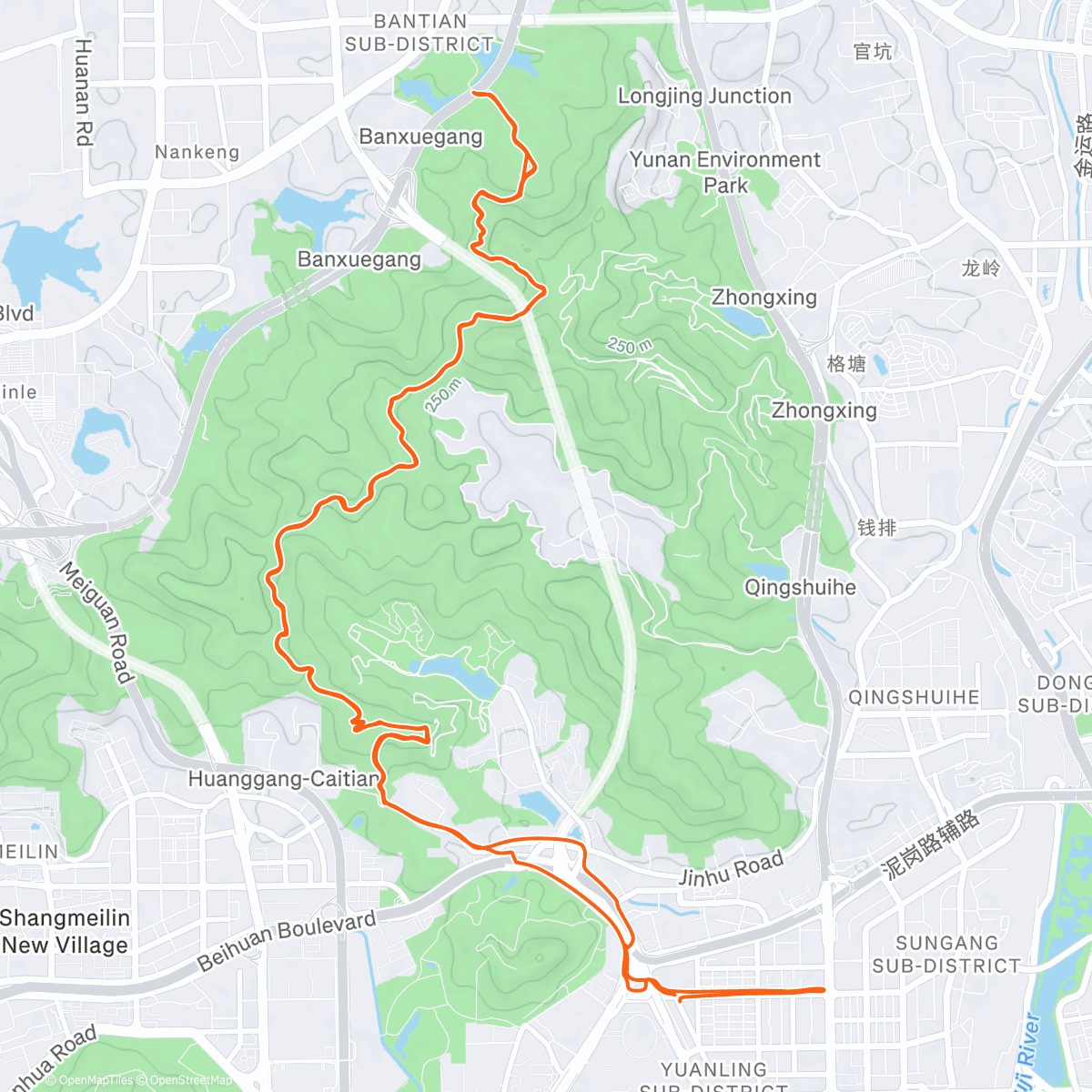 Map of the activity, 两趟银湖山