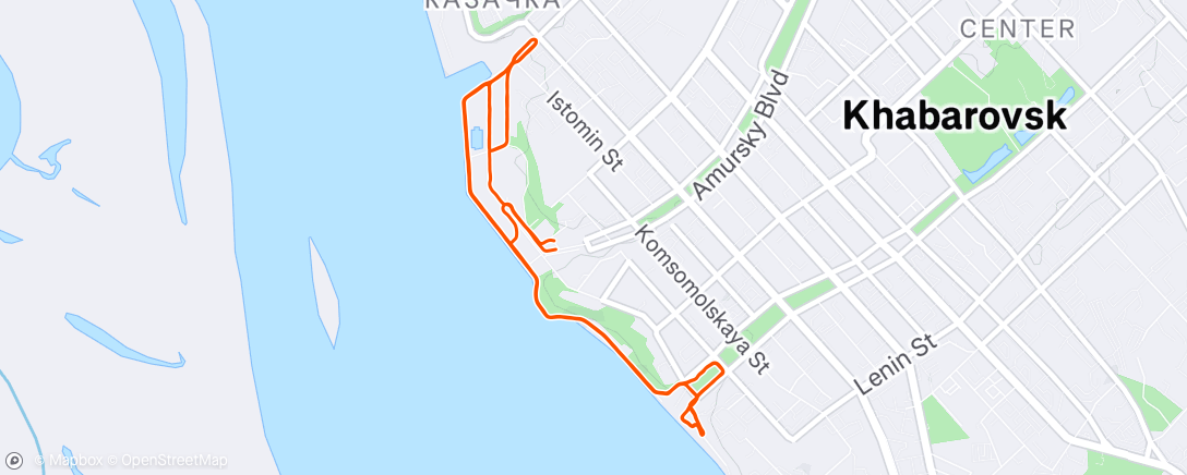 Map of the activity, Утренний забег