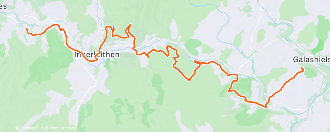 Map of the activity, Reverse tweed via some nice trails