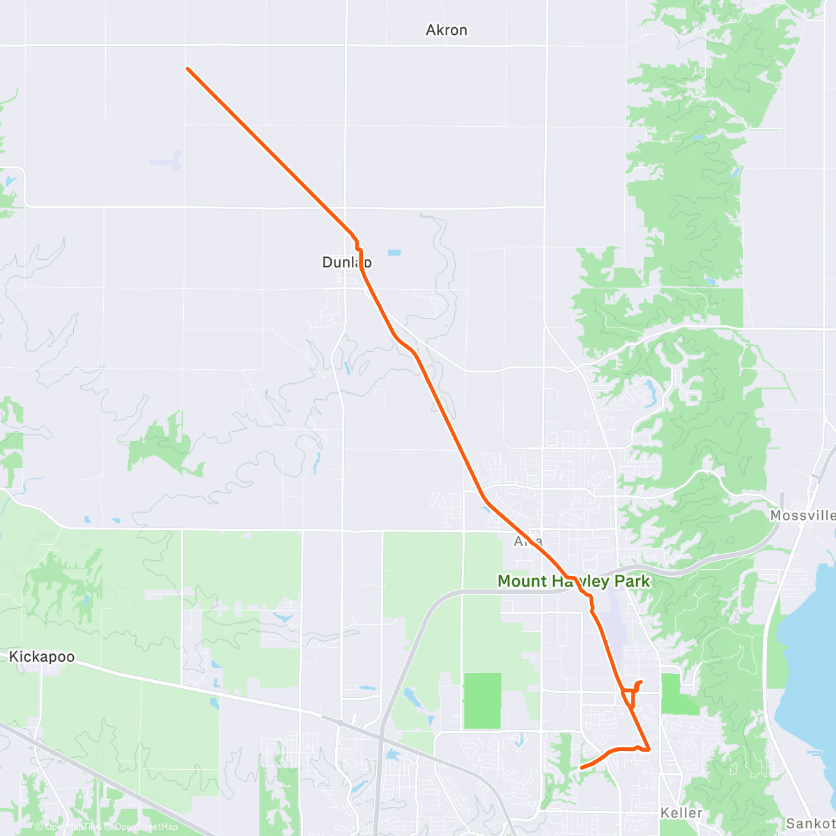 Карта физической активности (Up and down the trail, clear logs, stop at Industry Brewing)