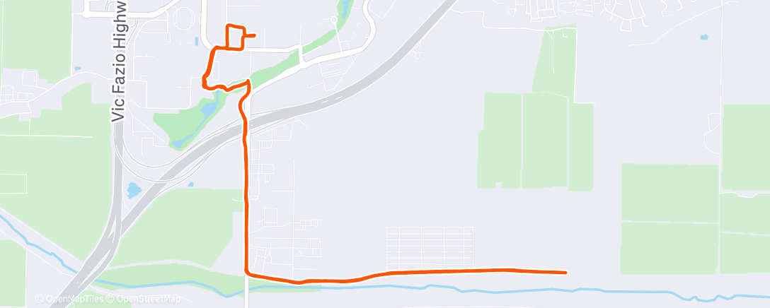 Map of the activity, Afternoon Run