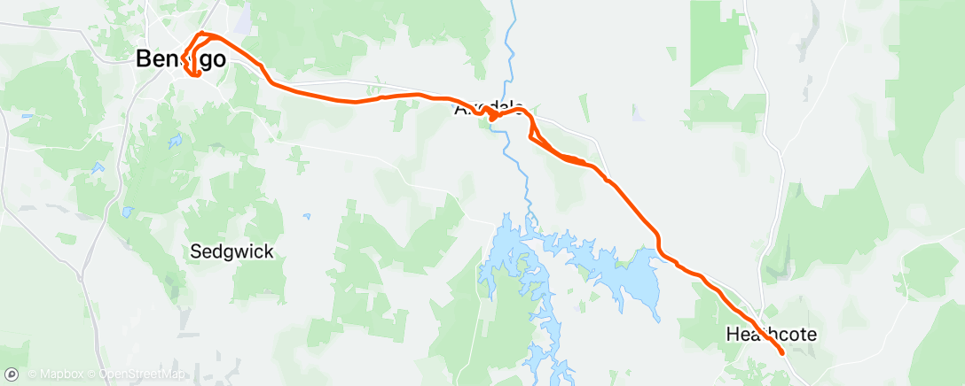 Map of the activity, OKRT Heathcote Return