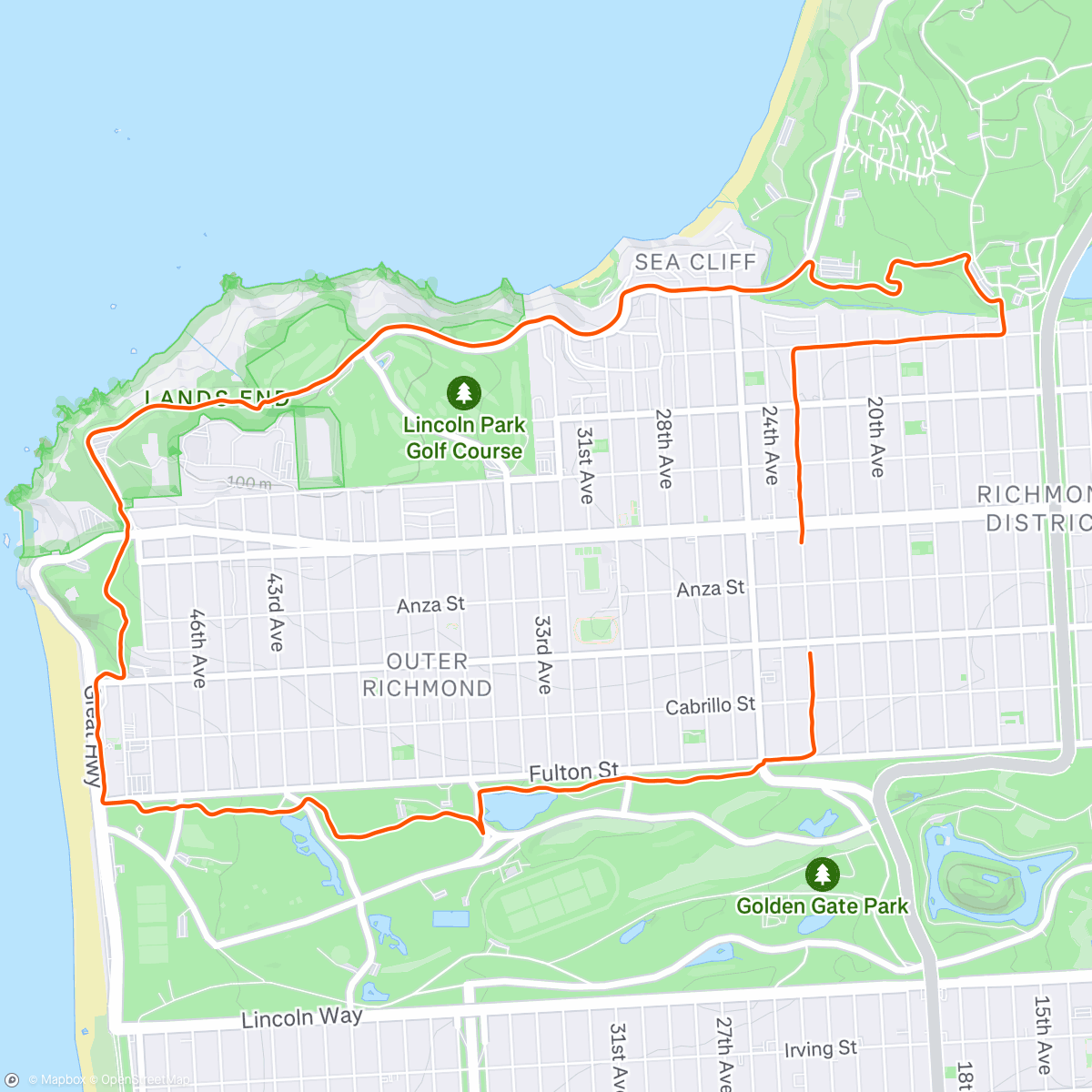Map of the activity, Morning Run