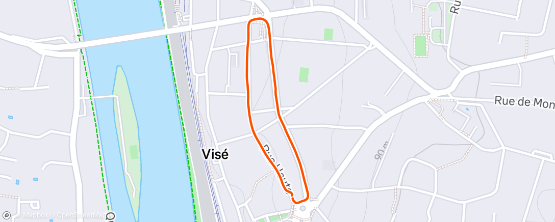 Map of the activity, Course à pied en soirée