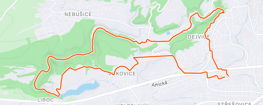 Map of the activity, Afternoon Trail Run