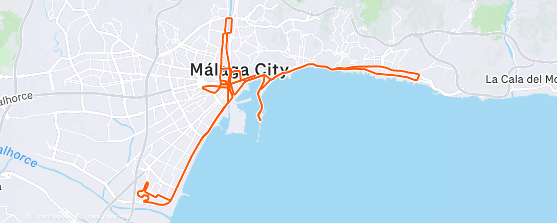 Map of the activity, Málaga Maraton
