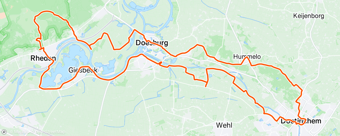 Map of the activity, Namiddagrit op e-bike