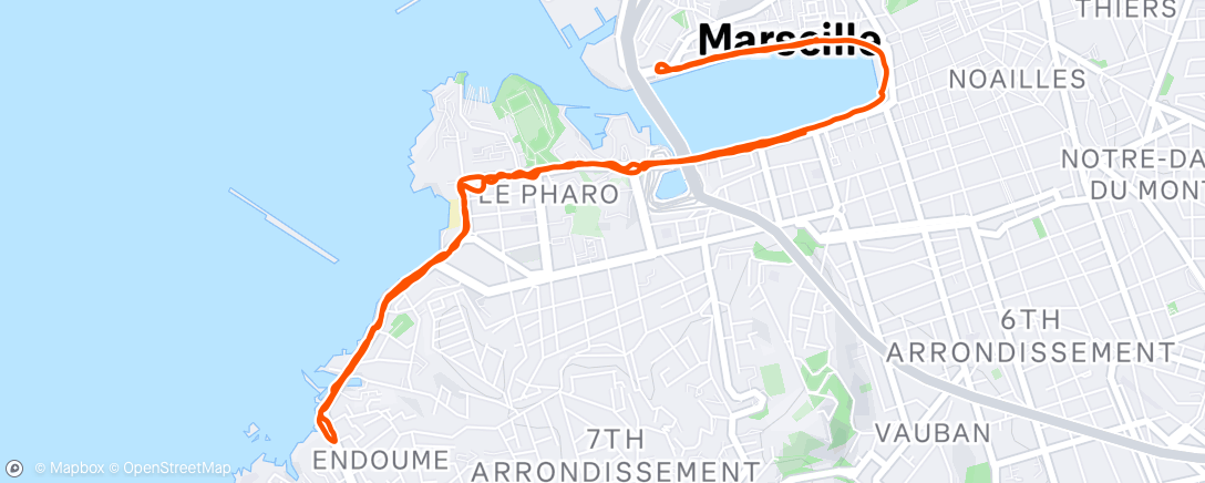 Map of the activity, Course à pied le matin